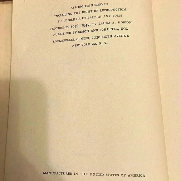 Vintage Novel, Gentleman’s Agreement by Laura z. Hobson - Picture 3 of 7